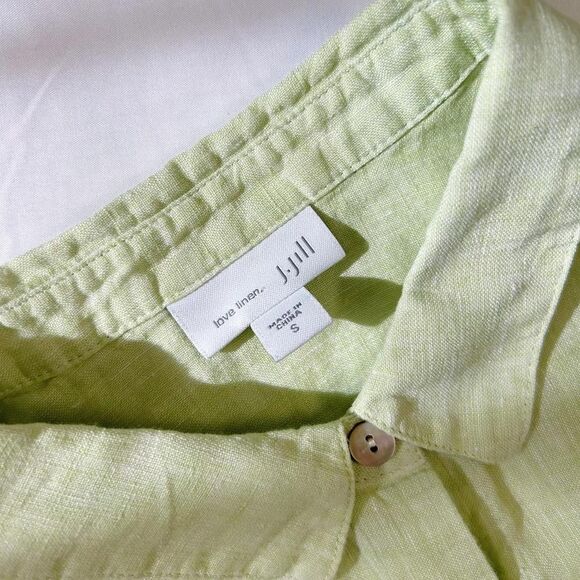 j. jill | size s | 100% linen blouse in pistachio color - Picture 4 of 6